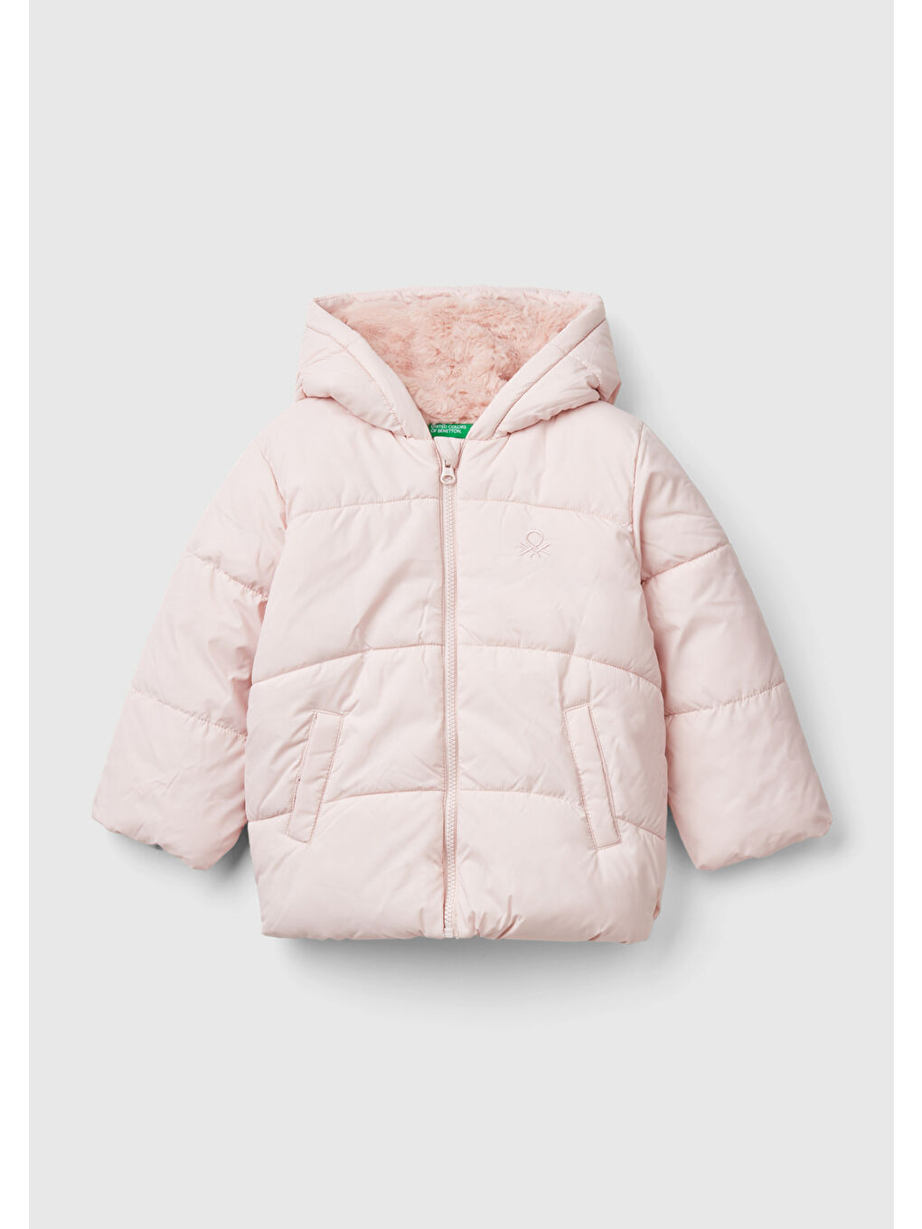 Kız Çocuk Toz Pembe İçi Kürklü Mont