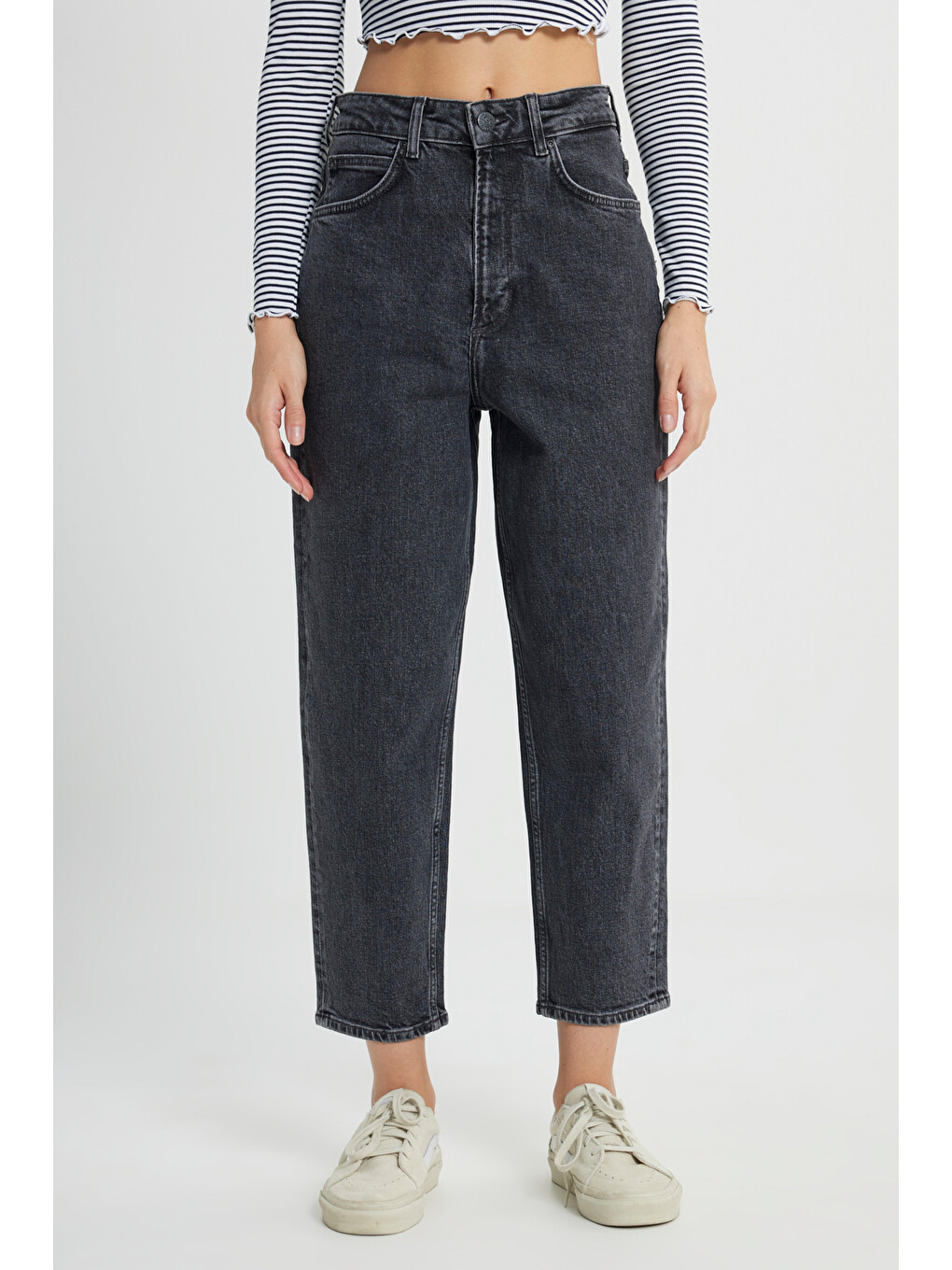 Antrasit Regular Fit Normal Bel Esnek Jean Pantolon-2