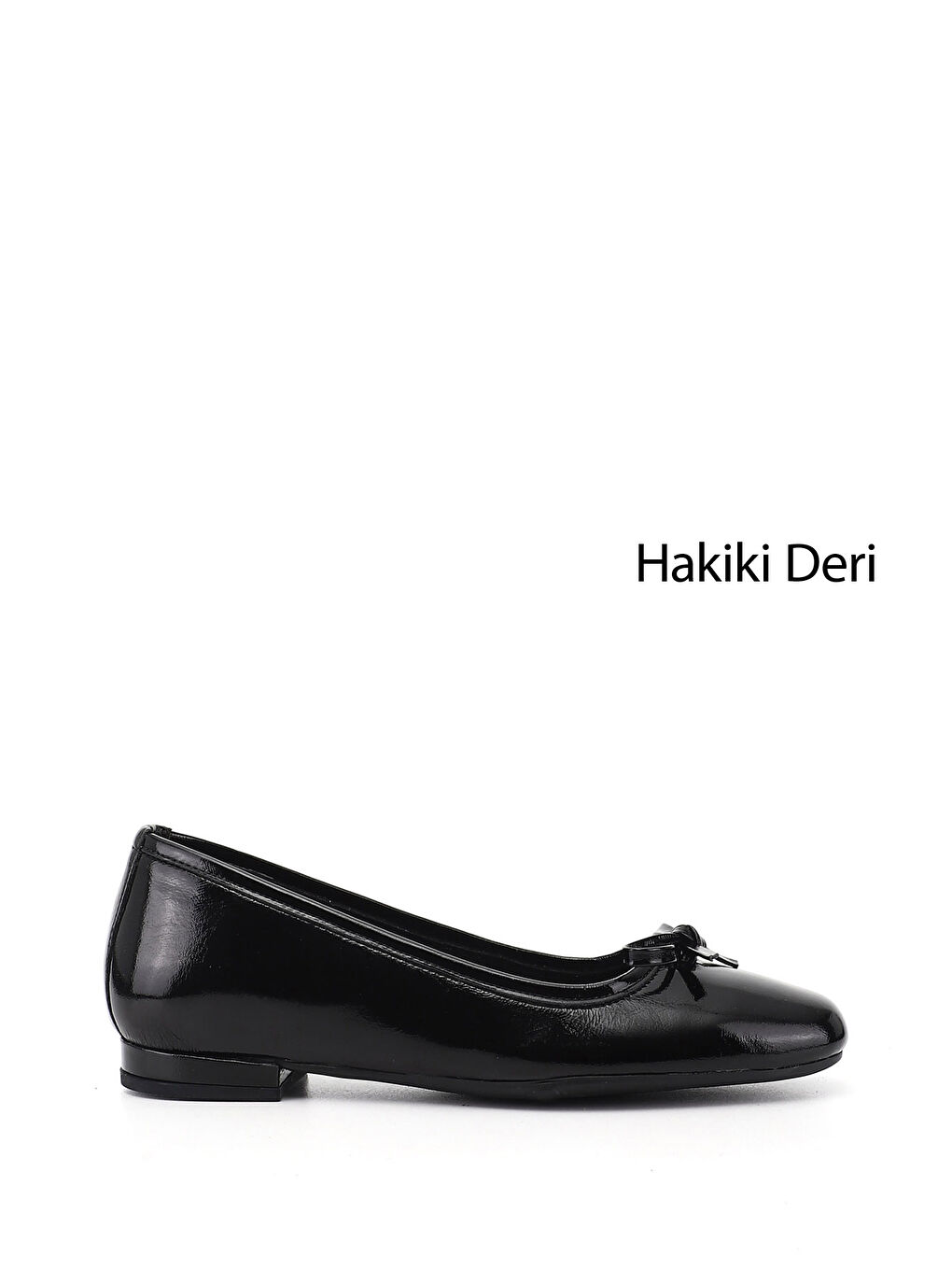 Siyah Kadın AÇIK SİYAH Fiyonklu Hakiki Deri Babet