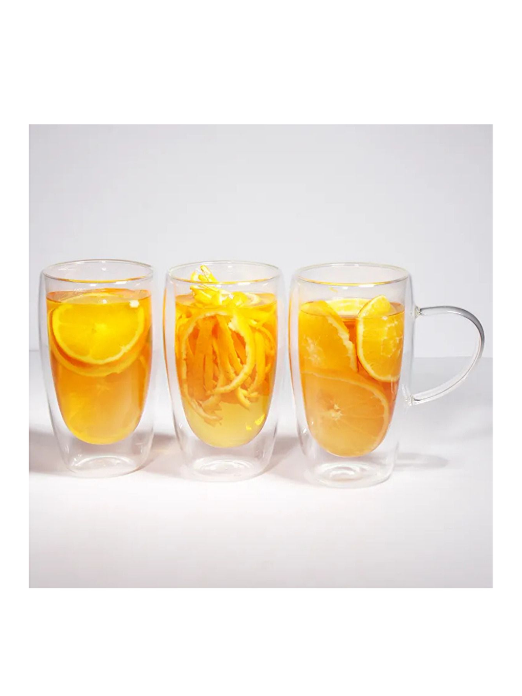 Renksiz Çift Cidarlı Cam Kupa Seti 400 ml 4 Adet 2039-3