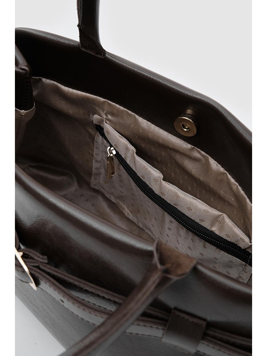 Kahverengi Amor Toka Detaylı Omuz Çantası Acı Kahve-5