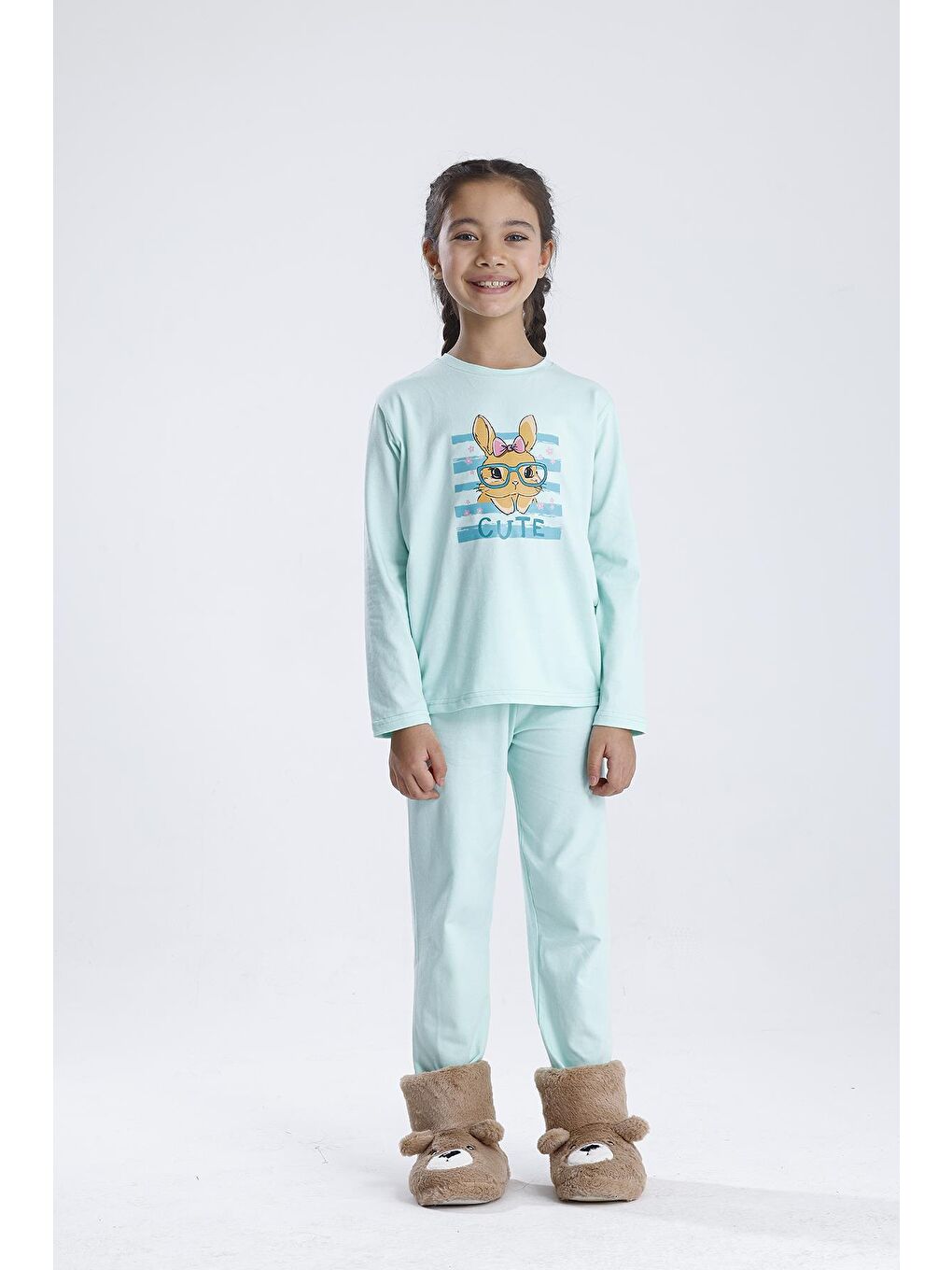 Yeşil Baskılı Pijama Takımı