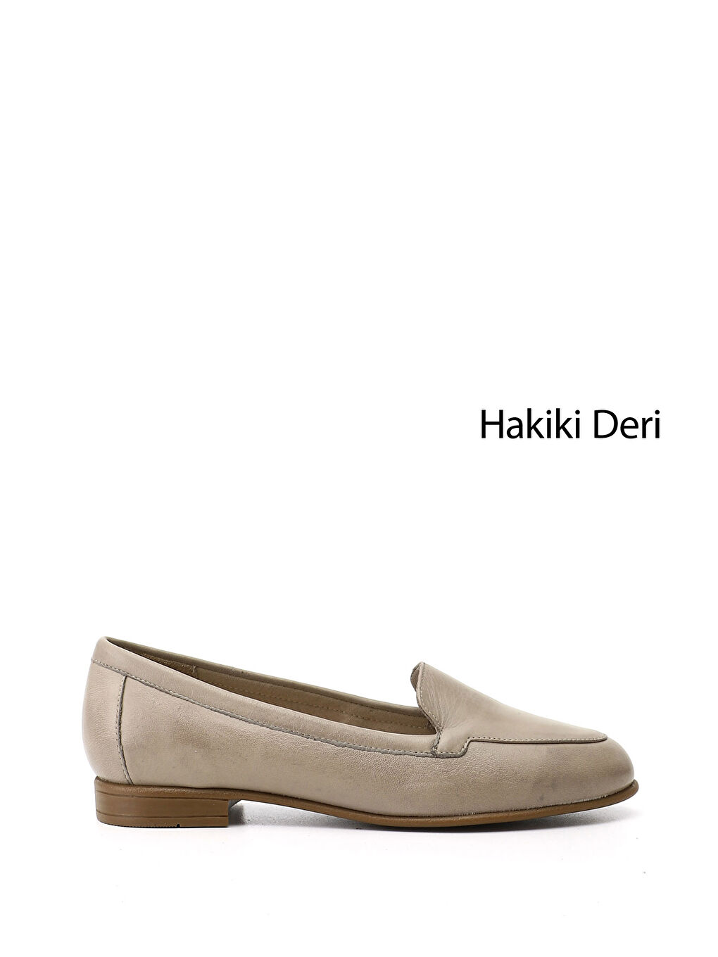 Bej Kadın AÇIK BEJ Hakiki Deri Babet