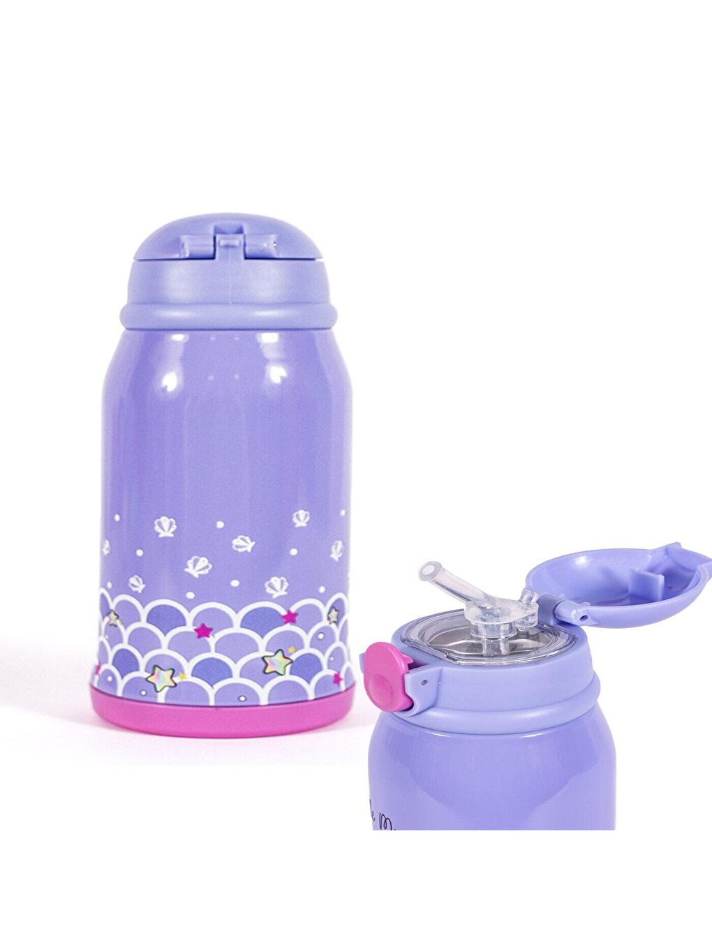 Çelik Çocuk Matarası Çantalı Küçük Deniz Kızı 550 m-2