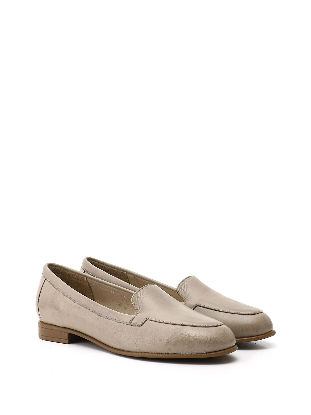 Bej Kadın AÇIK BEJ Hakiki Deri Babet-1