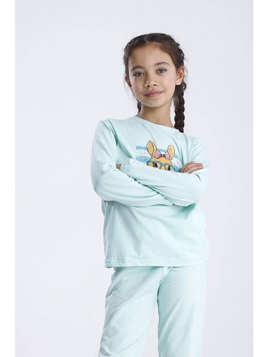 Yeşil Baskılı Pijama Takımı-3