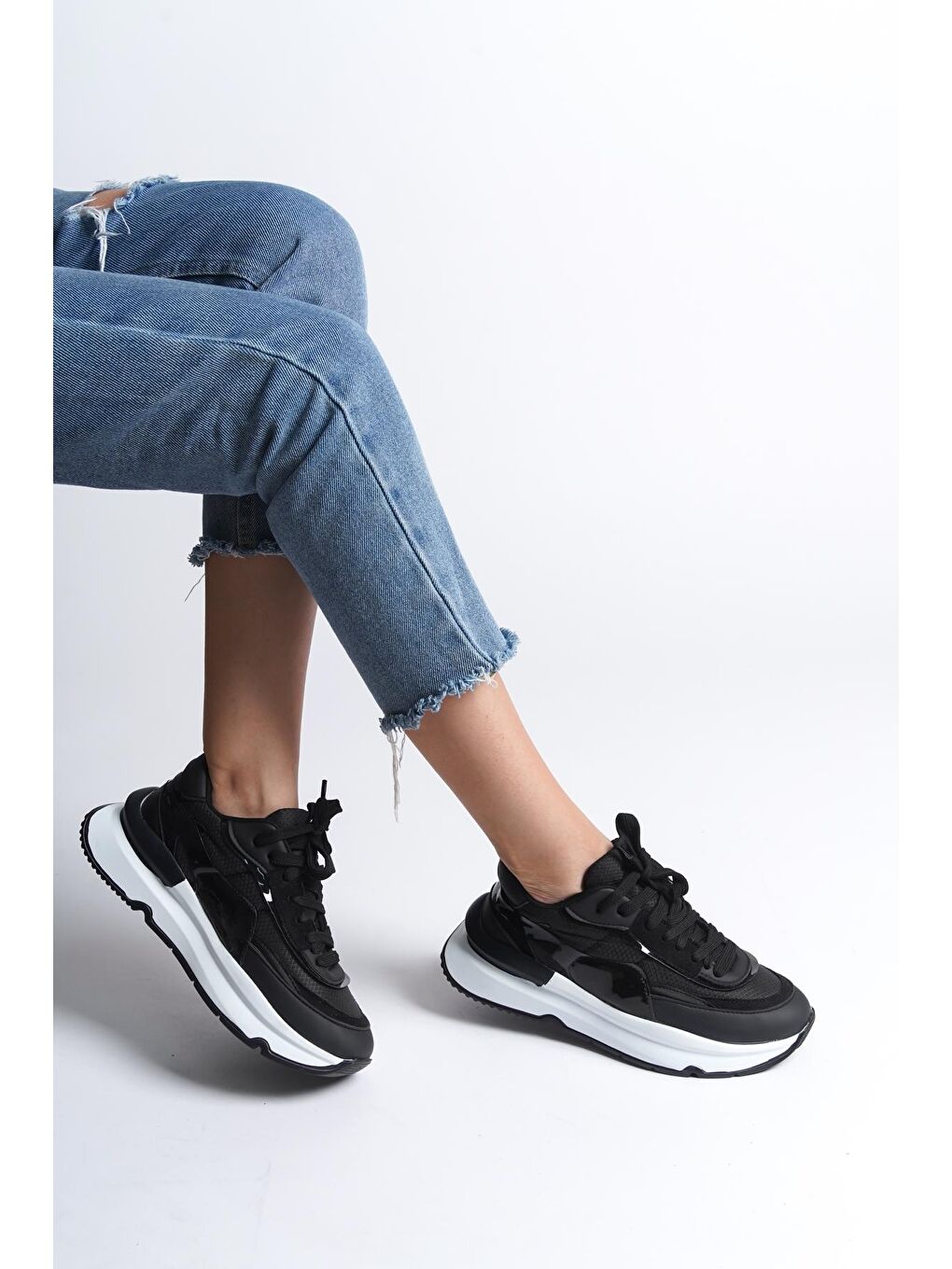 Siyah Kadın Sneaker Spor Ayakkabı