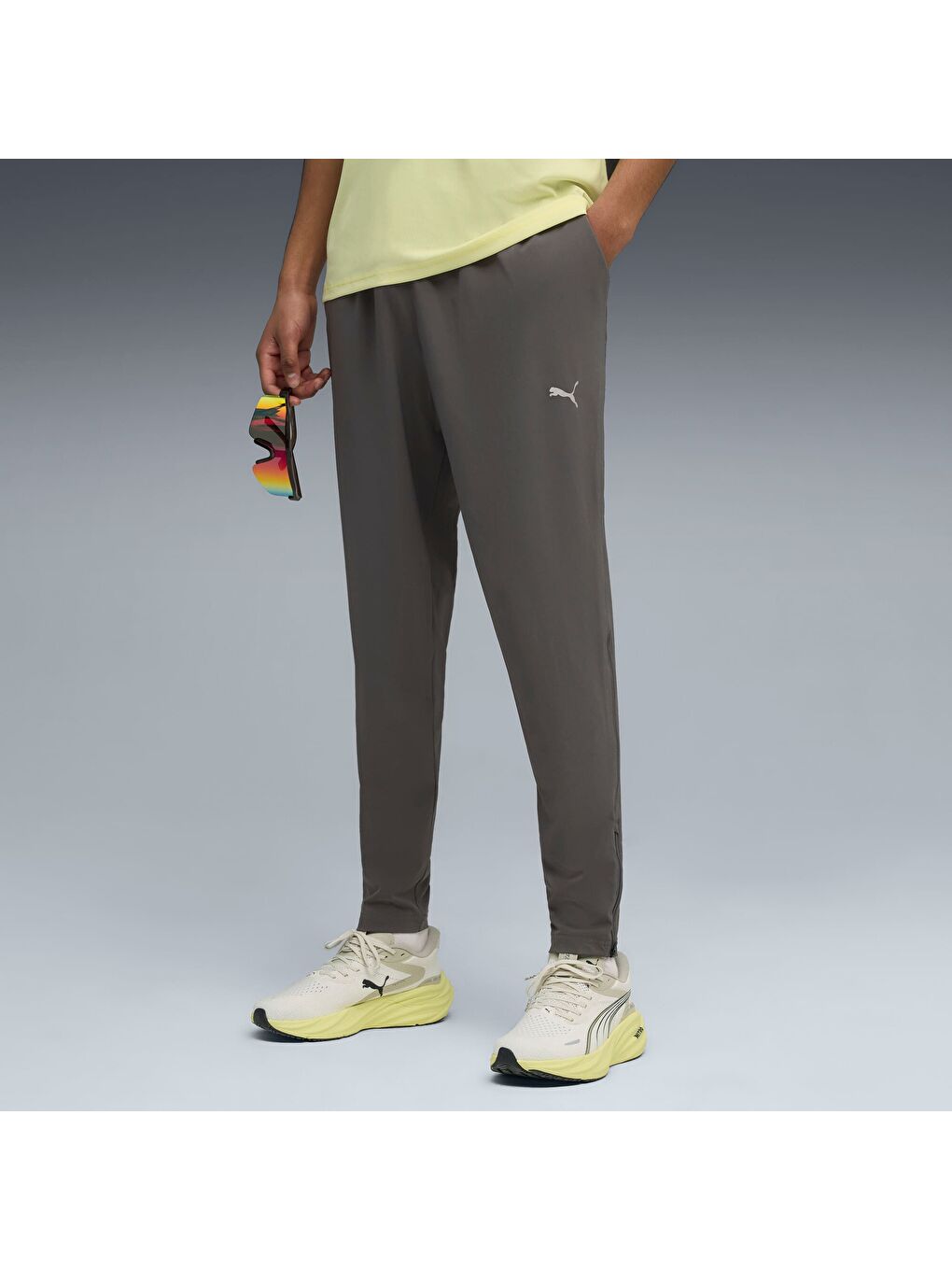 Gri RUN VELOCITY Erkek Tapered Eşofman Altı-4