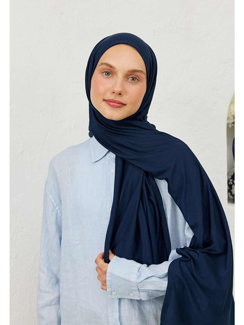 Penye Şal Açık Lacivert-4