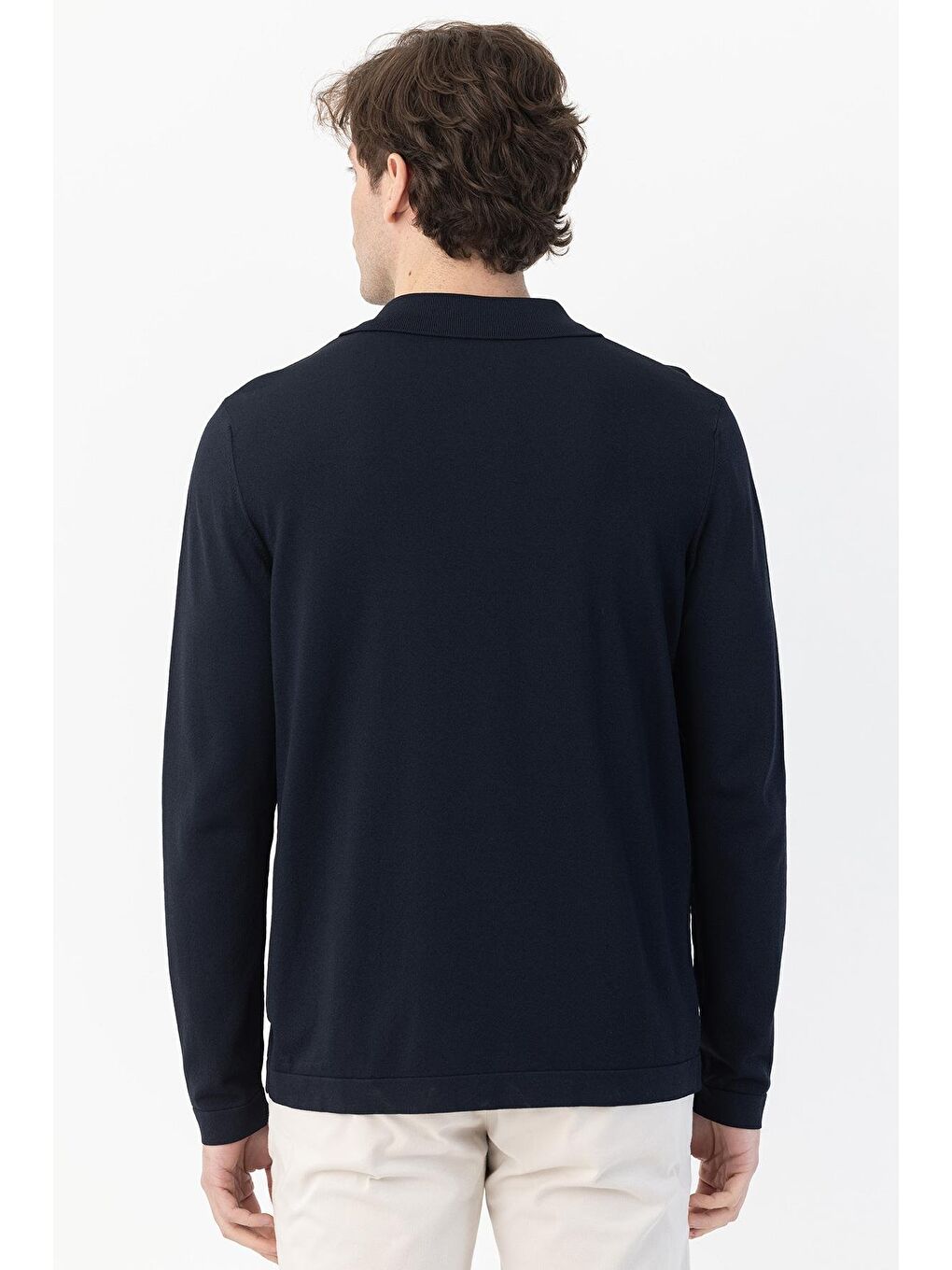 Giotelli Lacivert Regular Fit Triko Yarım Balıkçı Yaka Erkek Gömlek-2