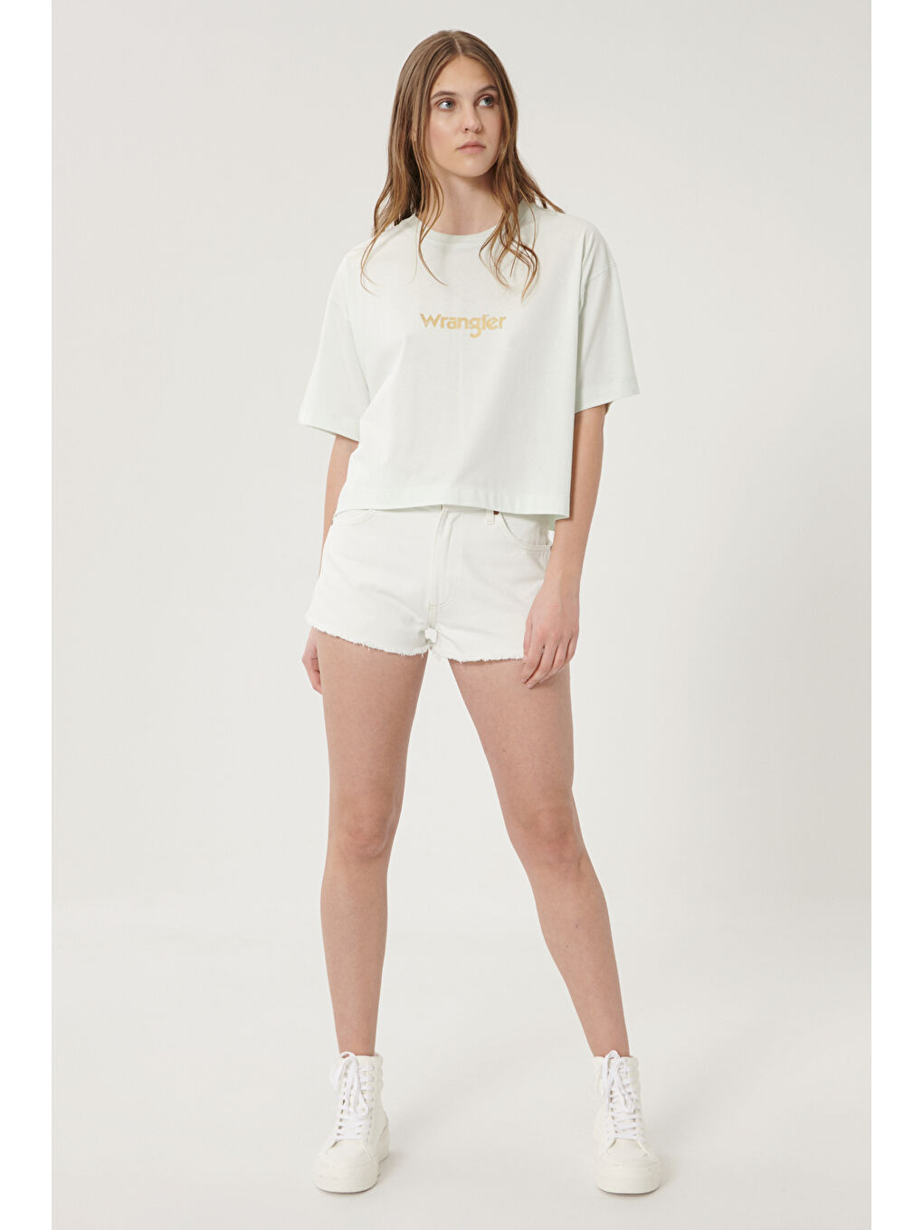 Beyaz Denim Jean Şort-1