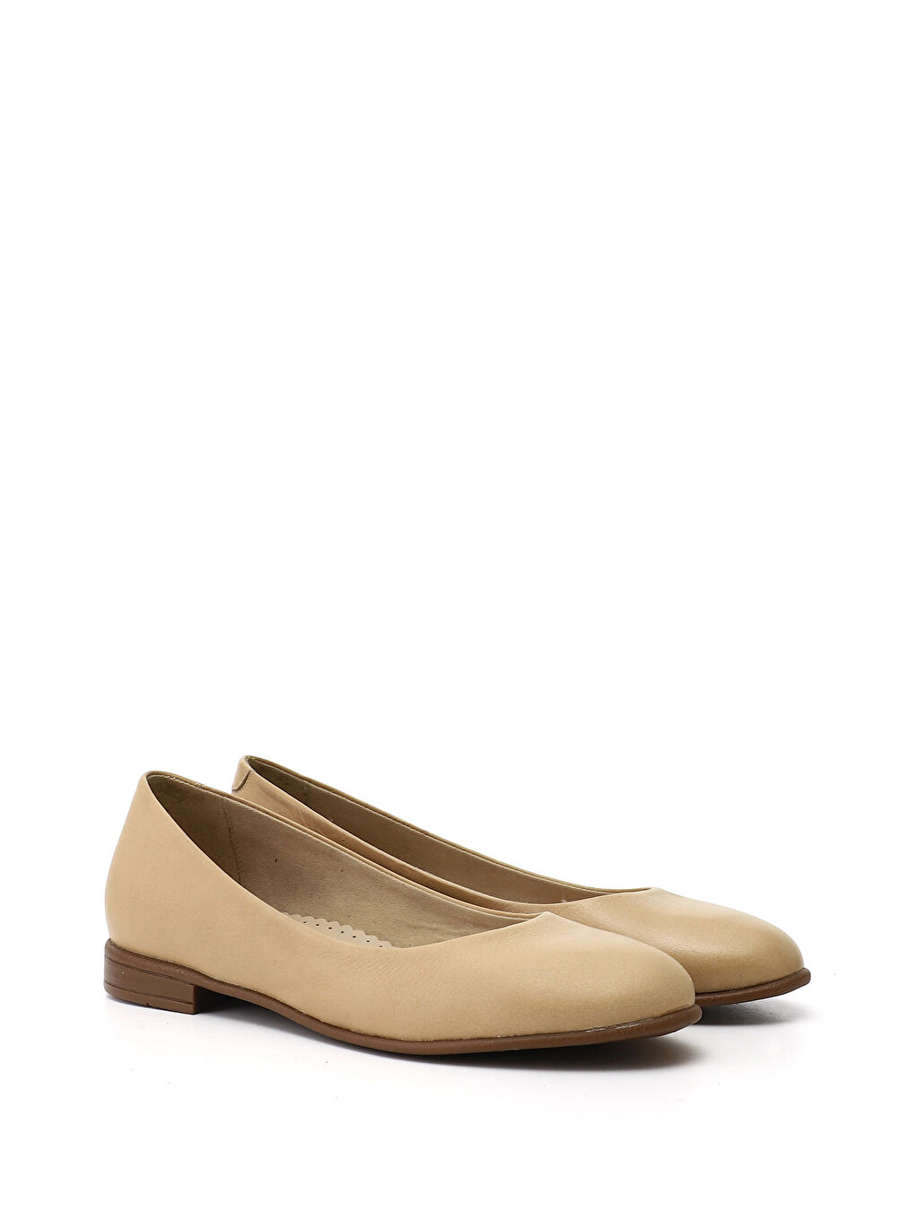 Bej Kadın AÇIK BEJ Hakiki Deri Babet-1