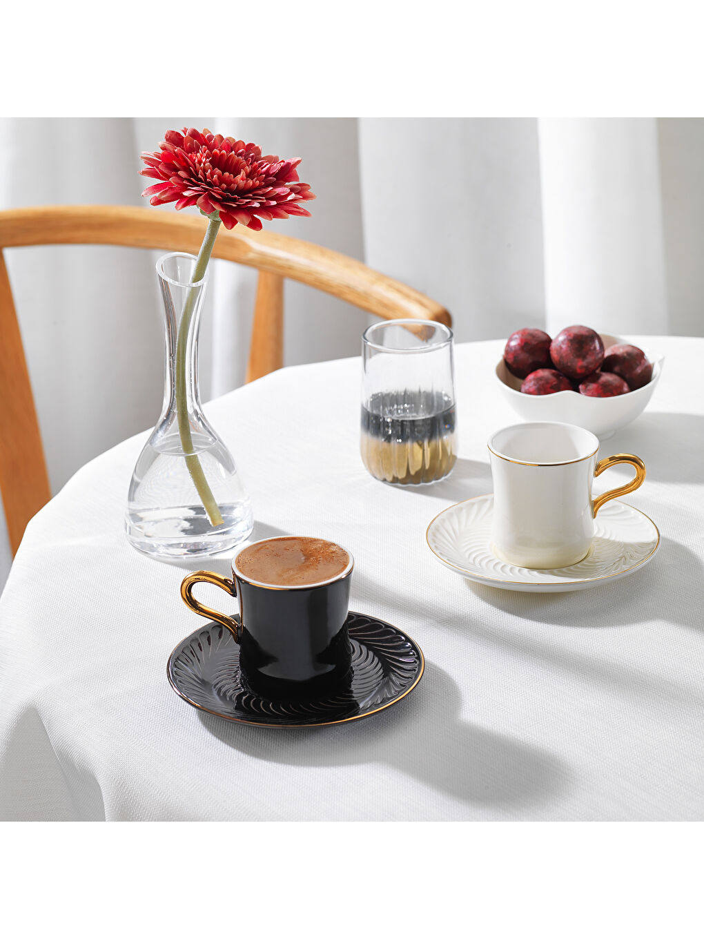 Siyah Glossy 2 Kişilik Kahve Fincan Seti 4 Parça-Asorti07