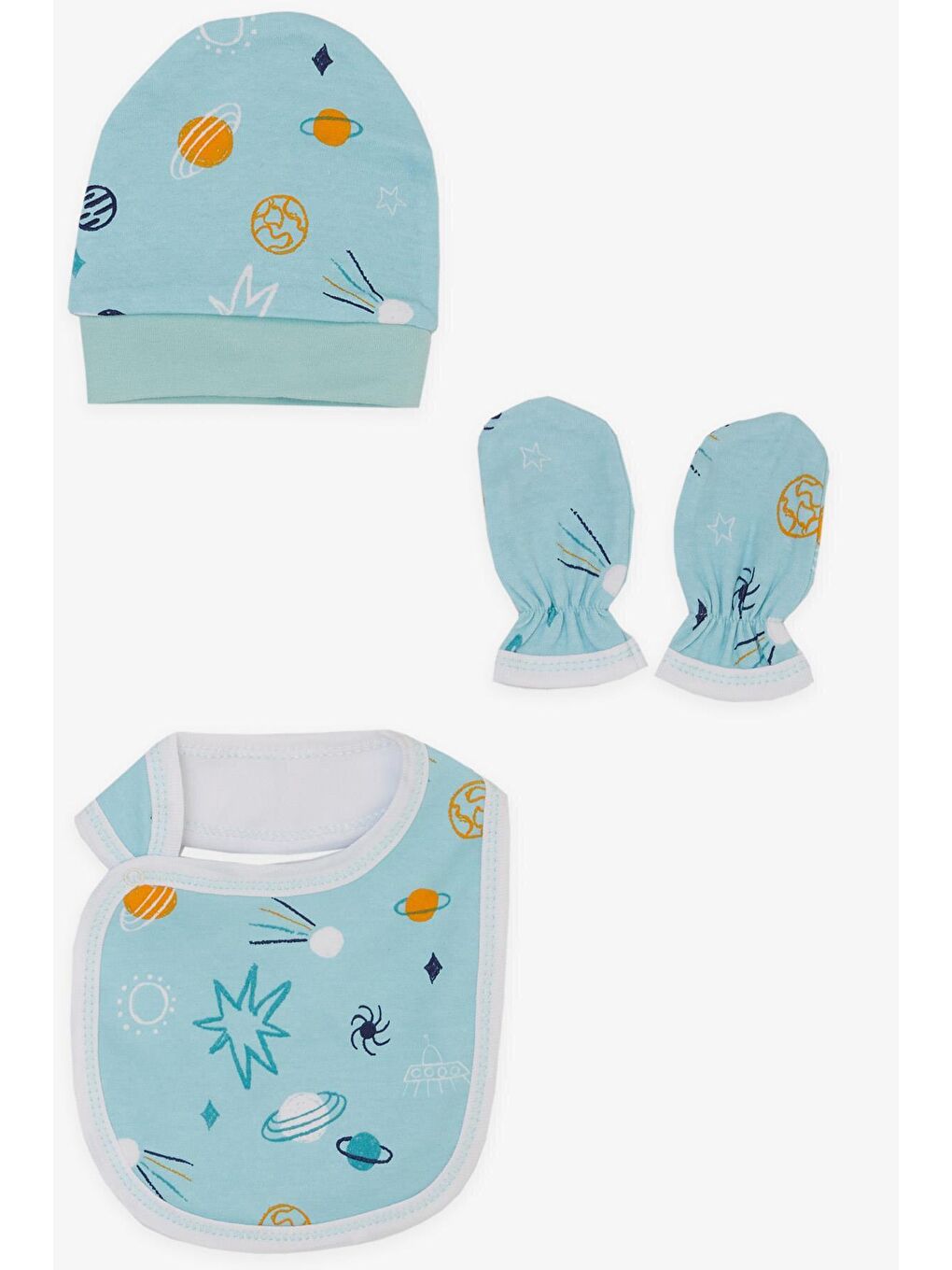 Erkek Bebek Hastane Çıkışı 5 li Galaksi Temalı Bebe Mavisi (0-3 Ay)-4