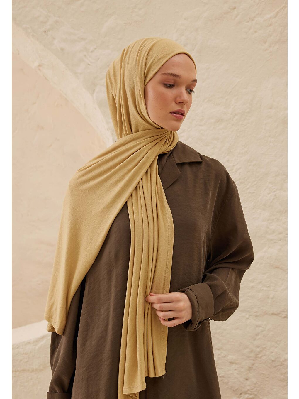 Sarı Penye Şal Sahra-3