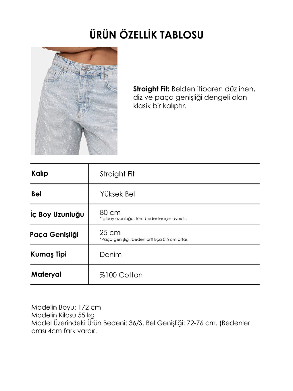 Mavi Kadın Ice T-4s6-3 Straight Fit Parlak Taşlı Özel Tasarım Denim Jean-6