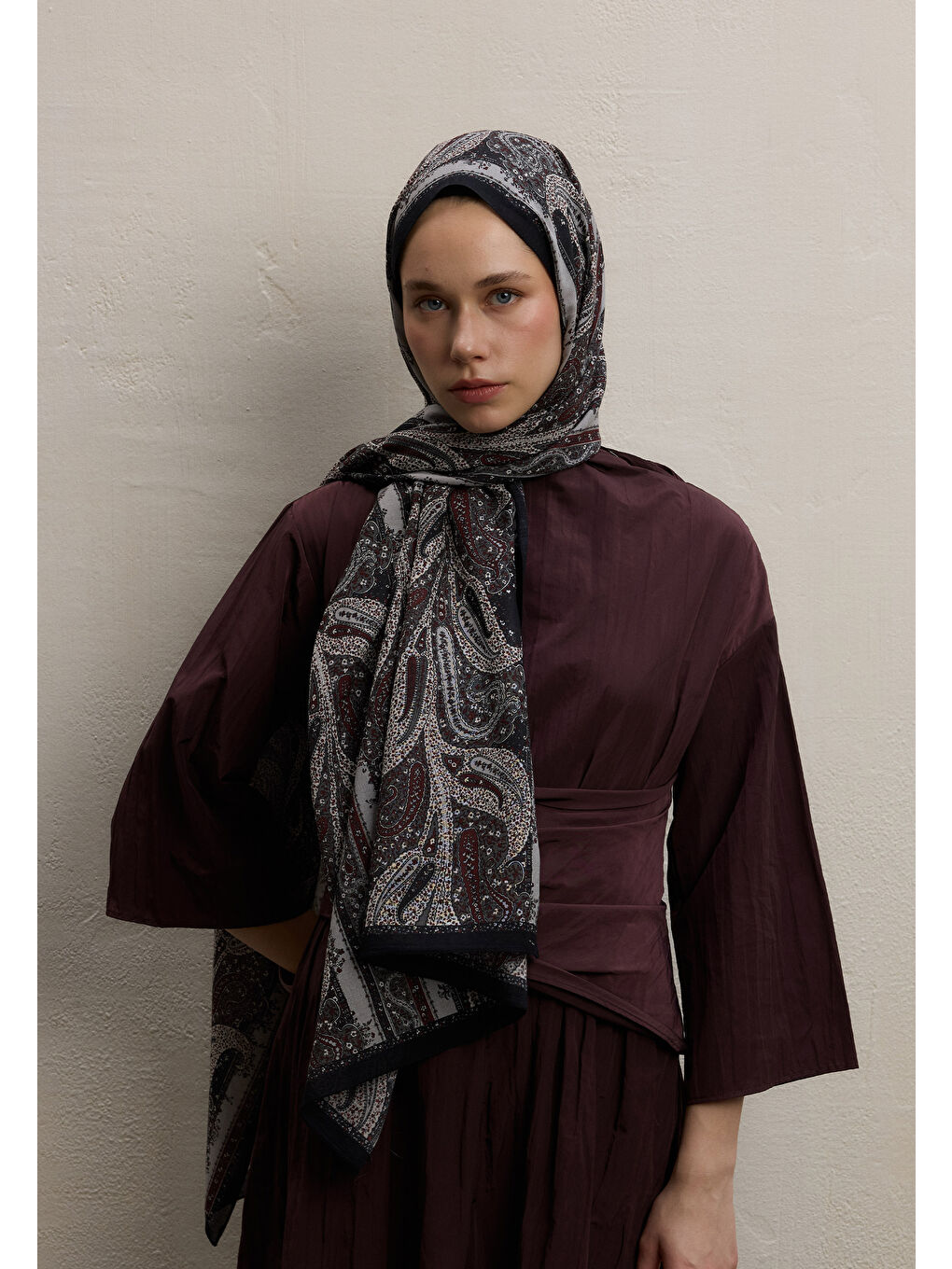 Paısley Elegance Desen Şal Siyah