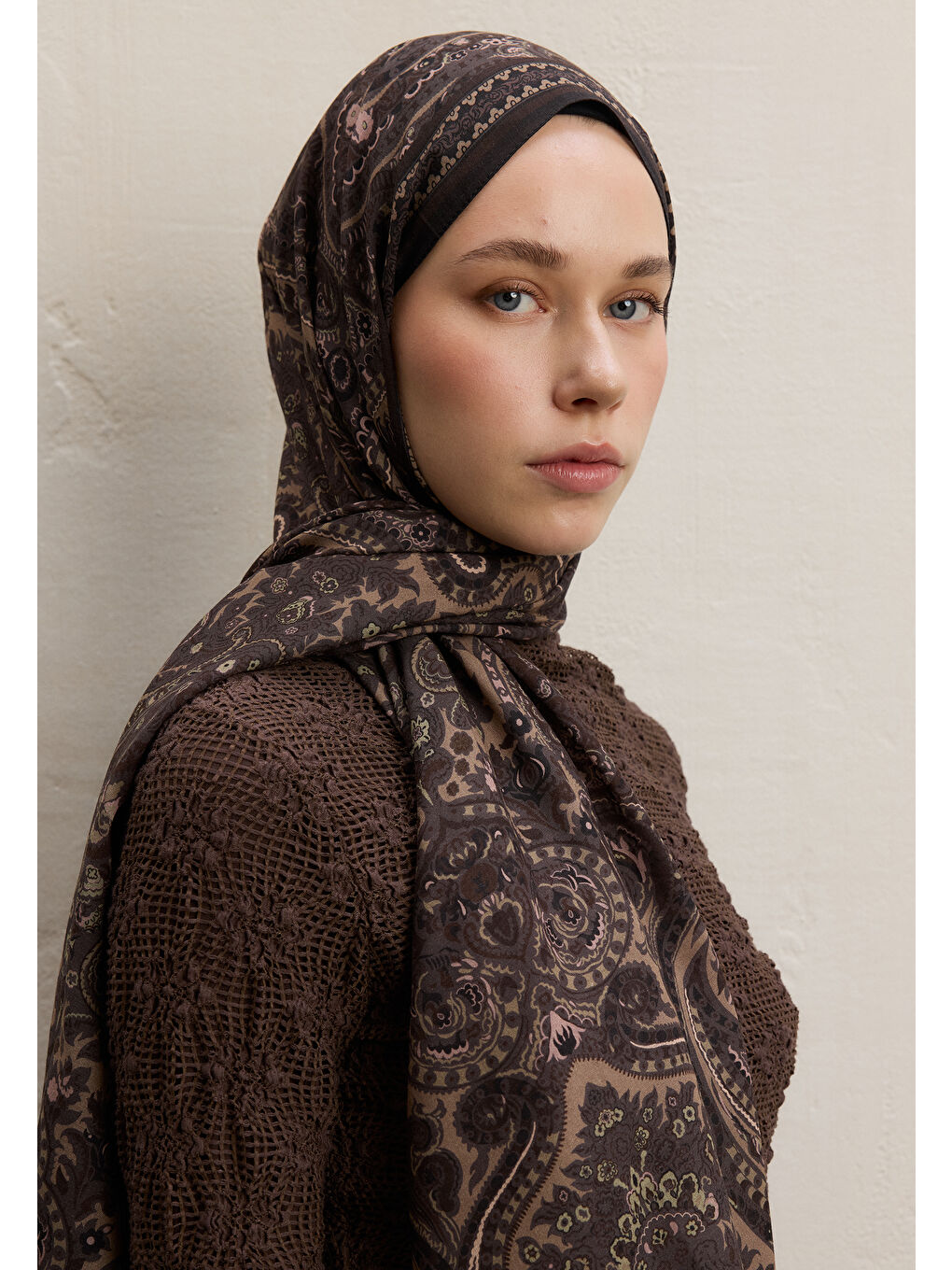 Kahverengi Emerald Desen Şal Acı Kahve-1