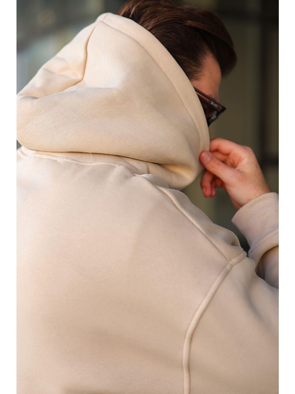 Bej Kapüşonlu Kargo Cepli Erkek Eşofman Takımı E7342-3