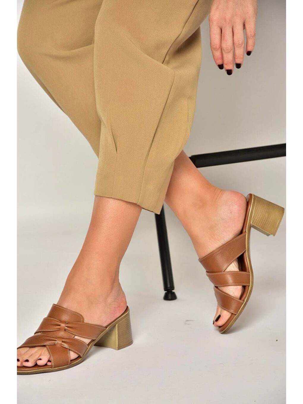 Kahverengi Taba Kadın Terlik P555455803-3