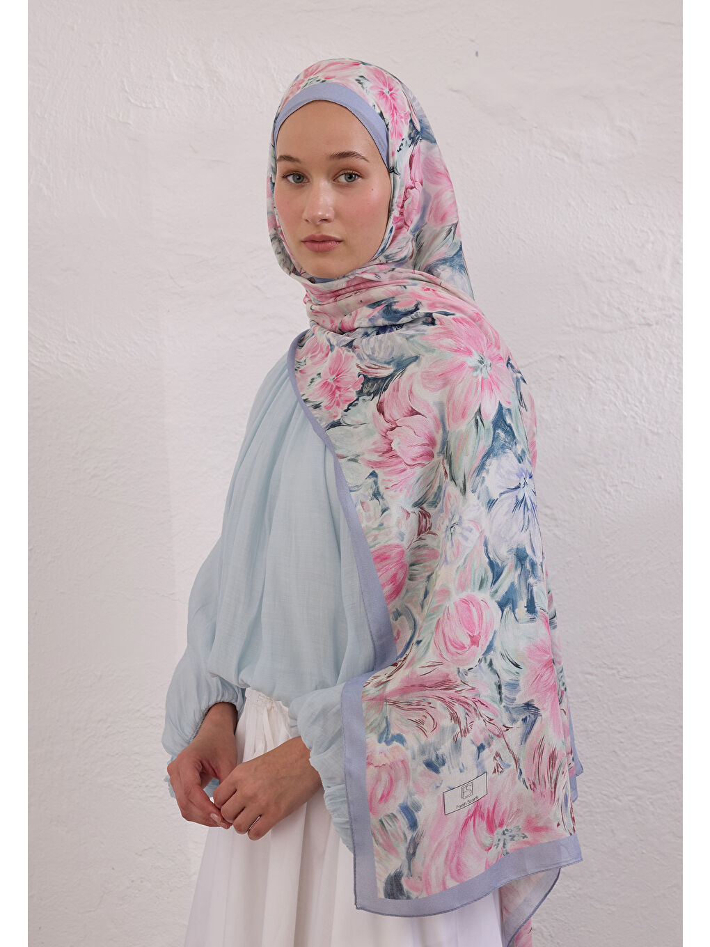 Pure Flora Desen Rami Şal Pembe