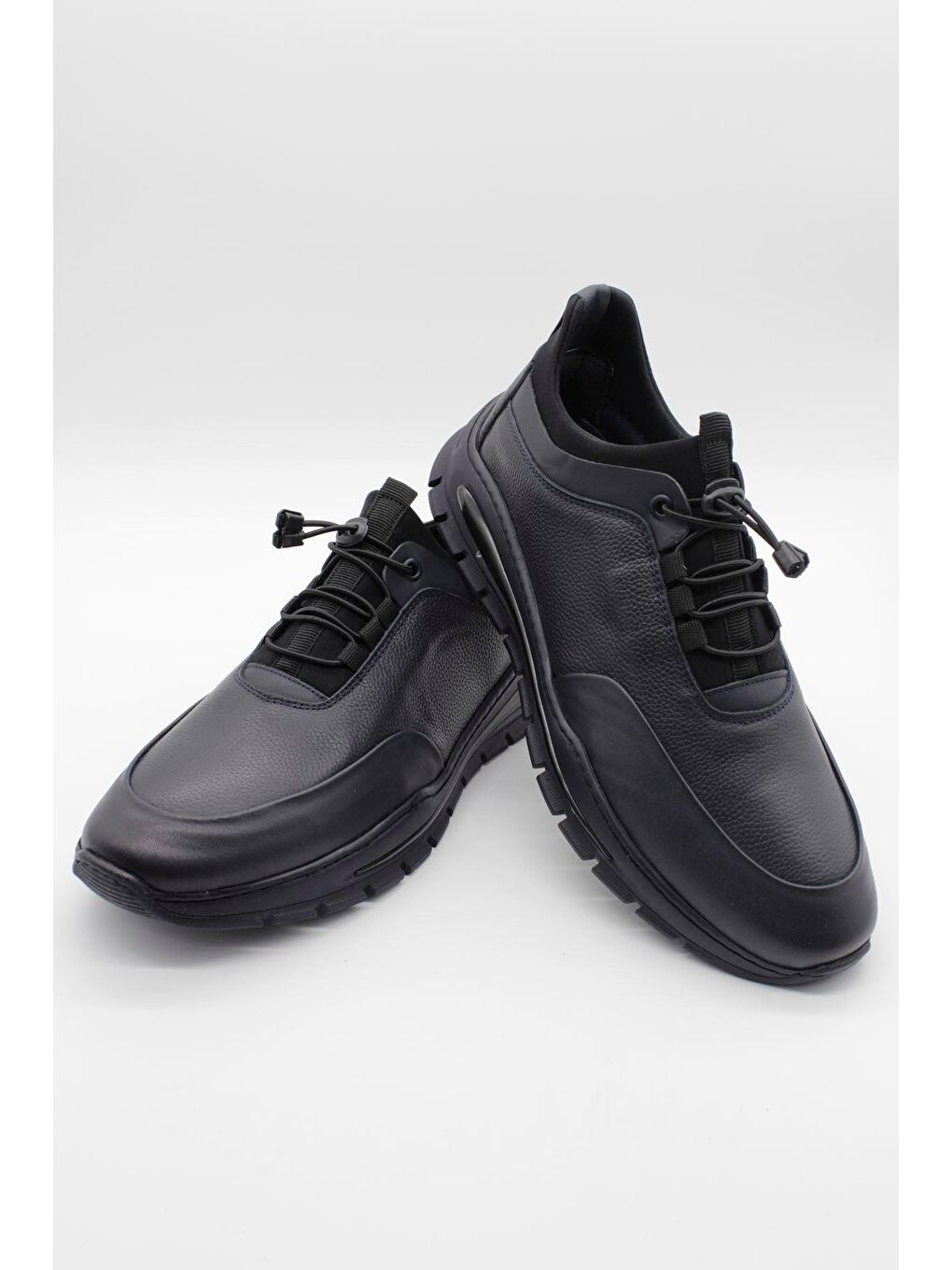 Koyu Lacivert %100 Deri Analin Bağcıklı Casual Ayakkabı 1033245165-2