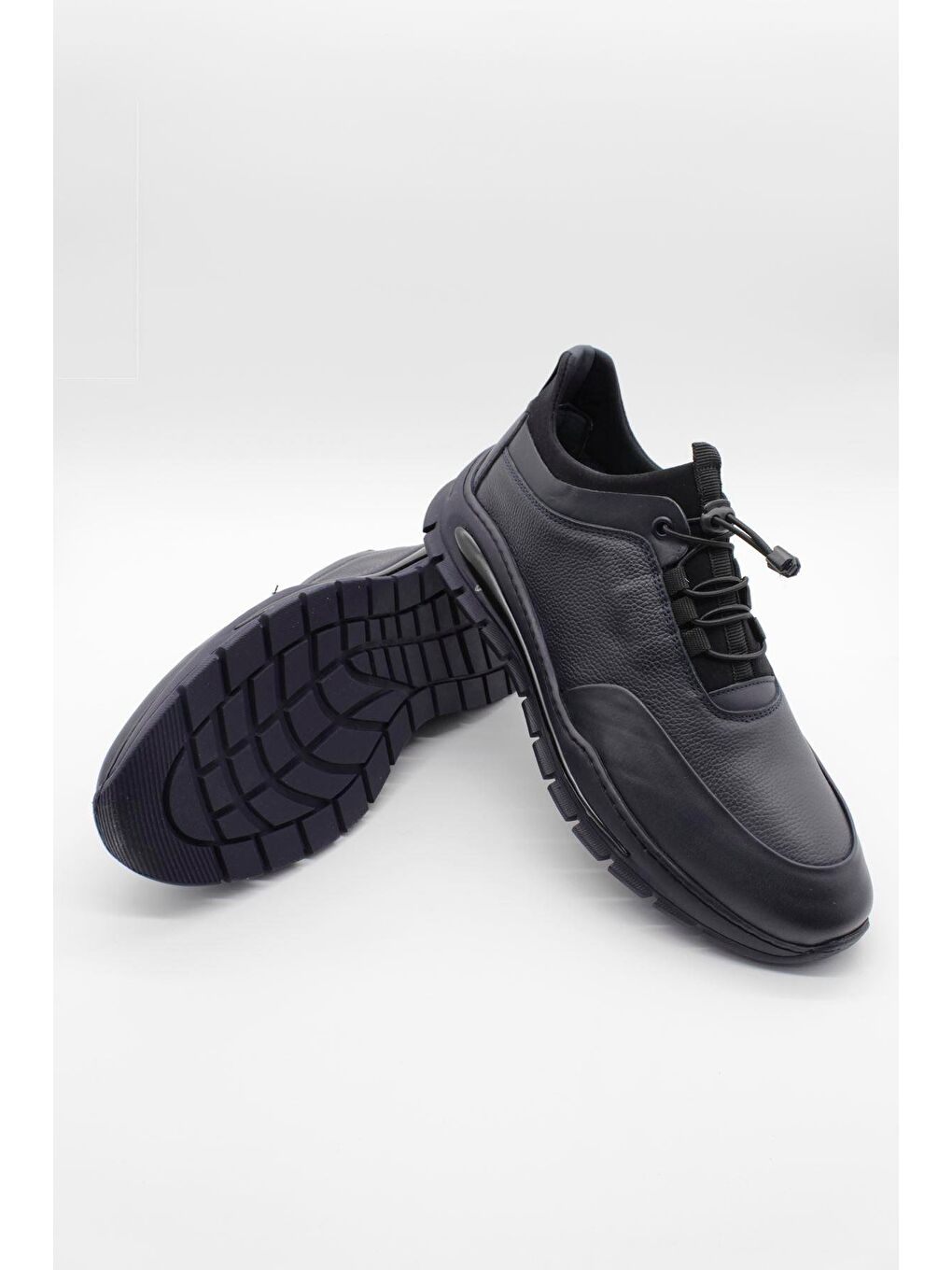 Koyu Lacivert %100 Deri Analin Bağcıklı Casual Ayakkabı 1033245165-3