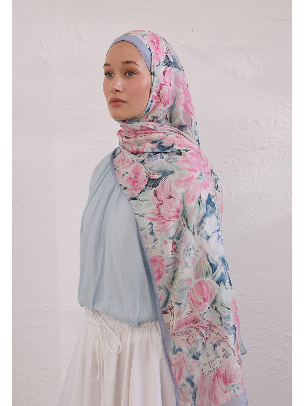 Pure Flora Desen Rami Şal Pembe-2