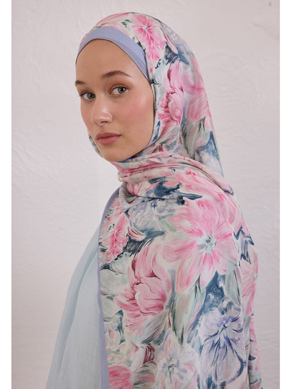 Pure Flora Desen Rami Şal Pembe-3