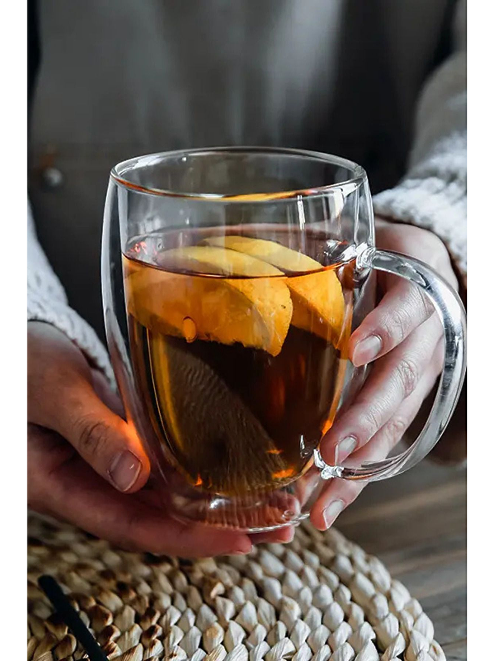 Renksiz Çift Cidarlı Cam 300 ml Kupa Seti 3 Adet 2038-1