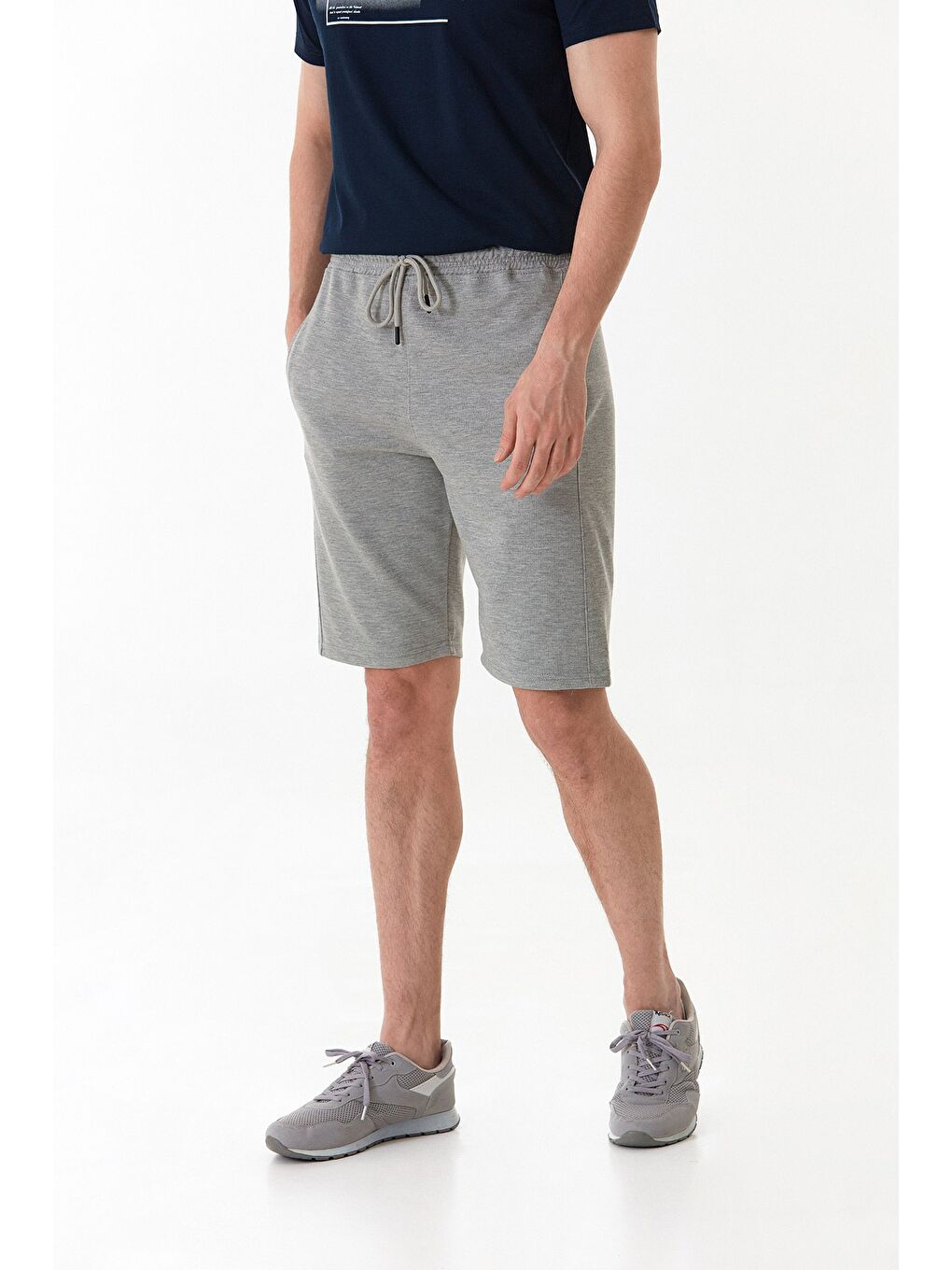 Gri Energy Zone Yazı Baskılı Cepli Şort-2