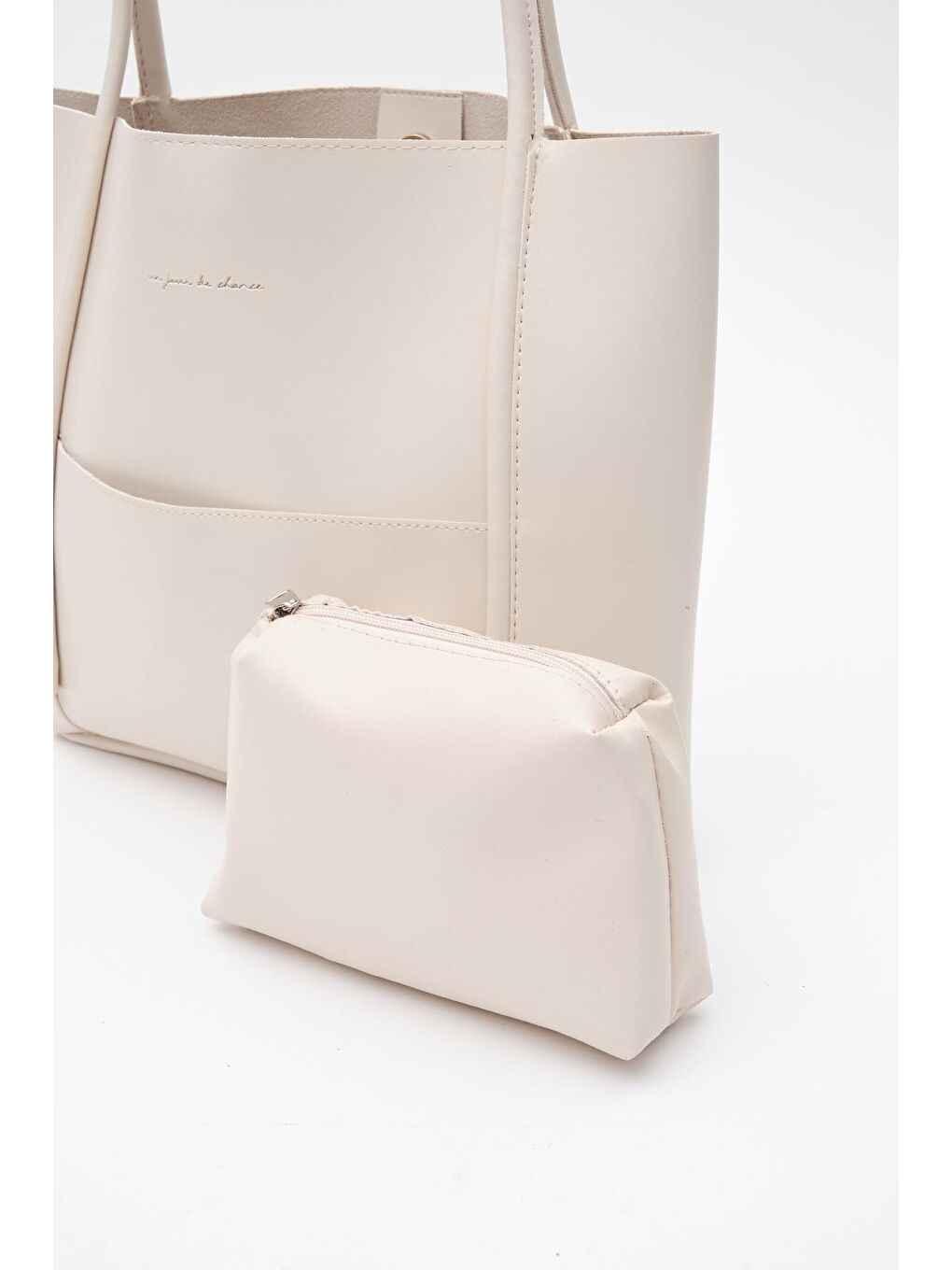 Ekru Maximors Omuz Çantası Krem-3