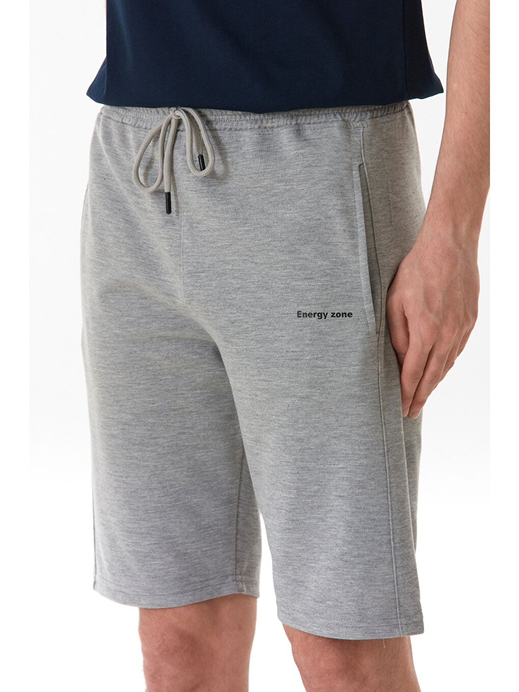 Gri Energy Zone Yazı Baskılı Cepli Şort-4