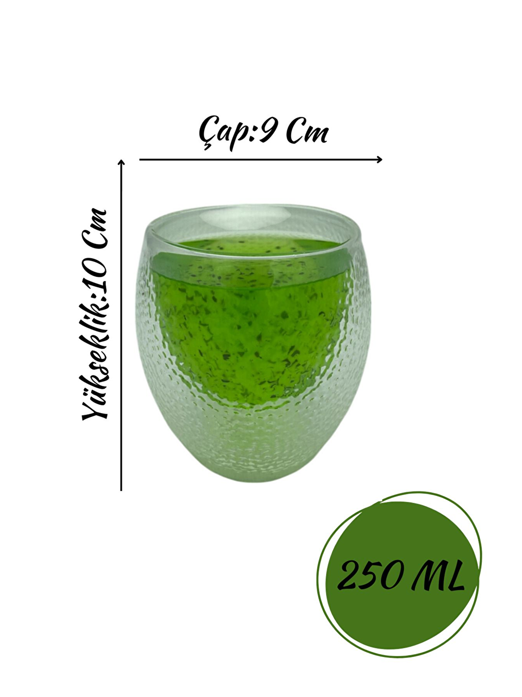 Renksiz Çift Cidarlı 250 ml Cam Kupa Seti 4 Adet 2220-1