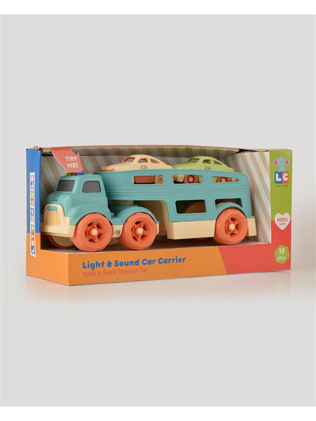 Turkuaz Sesli Ve Işıklı Taşıyıcı Tır-8