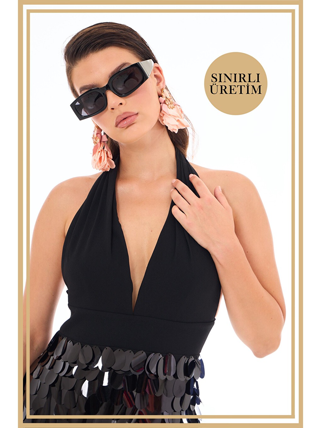 Limited Edition | Andrea Siyah Uzun Elbise-1
