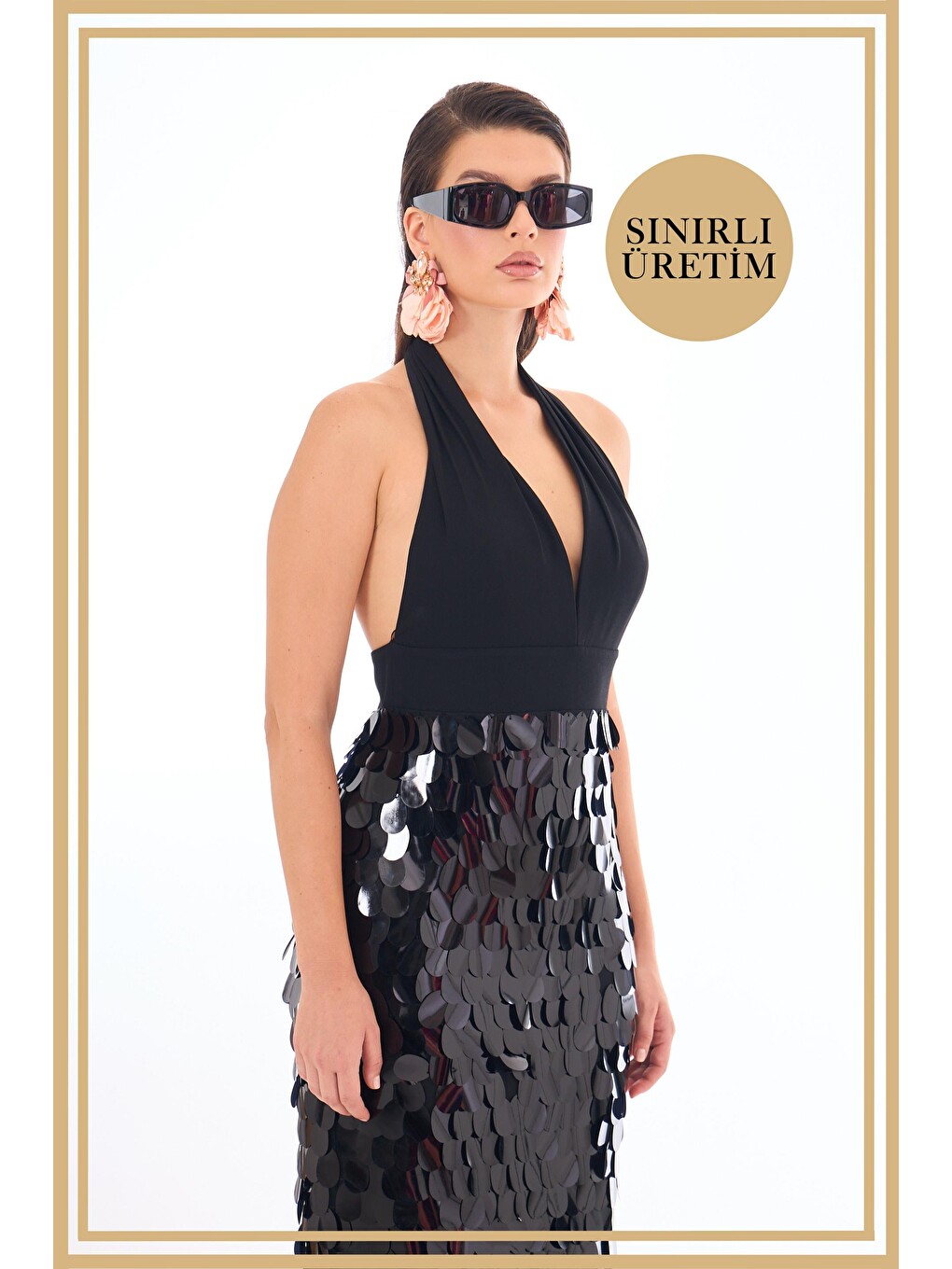 Limited Edition | Andrea Siyah Uzun Elbise-2