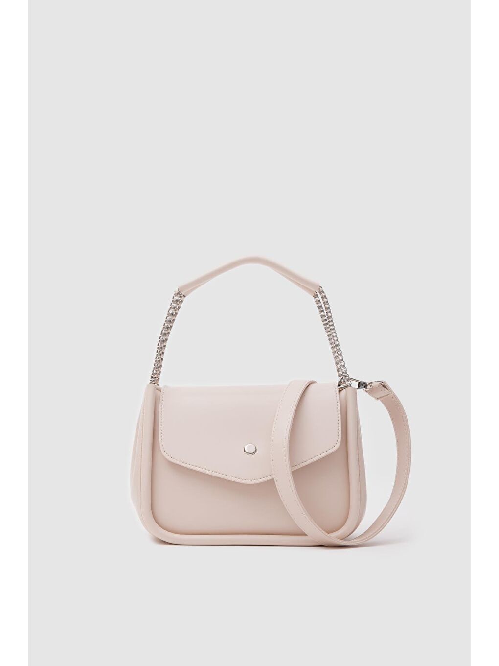 Ekru Soshe El Ve Çapraz Çanta Krem-2