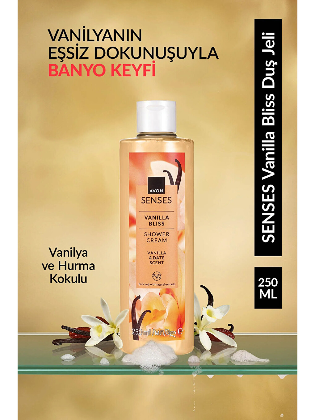 Senses Vanilla Bliss Vanilya ve Hurma Kokulu Duş Jeli 250 Ml.-1