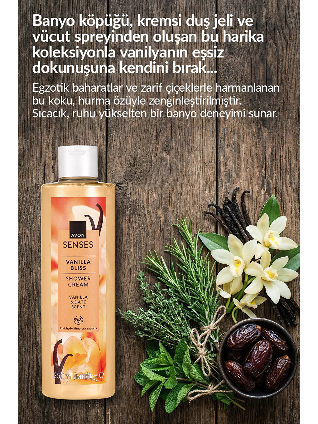 Senses Vanilla Bliss Vanilya ve Hurma Kokulu Duş Jeli 250 Ml.-2