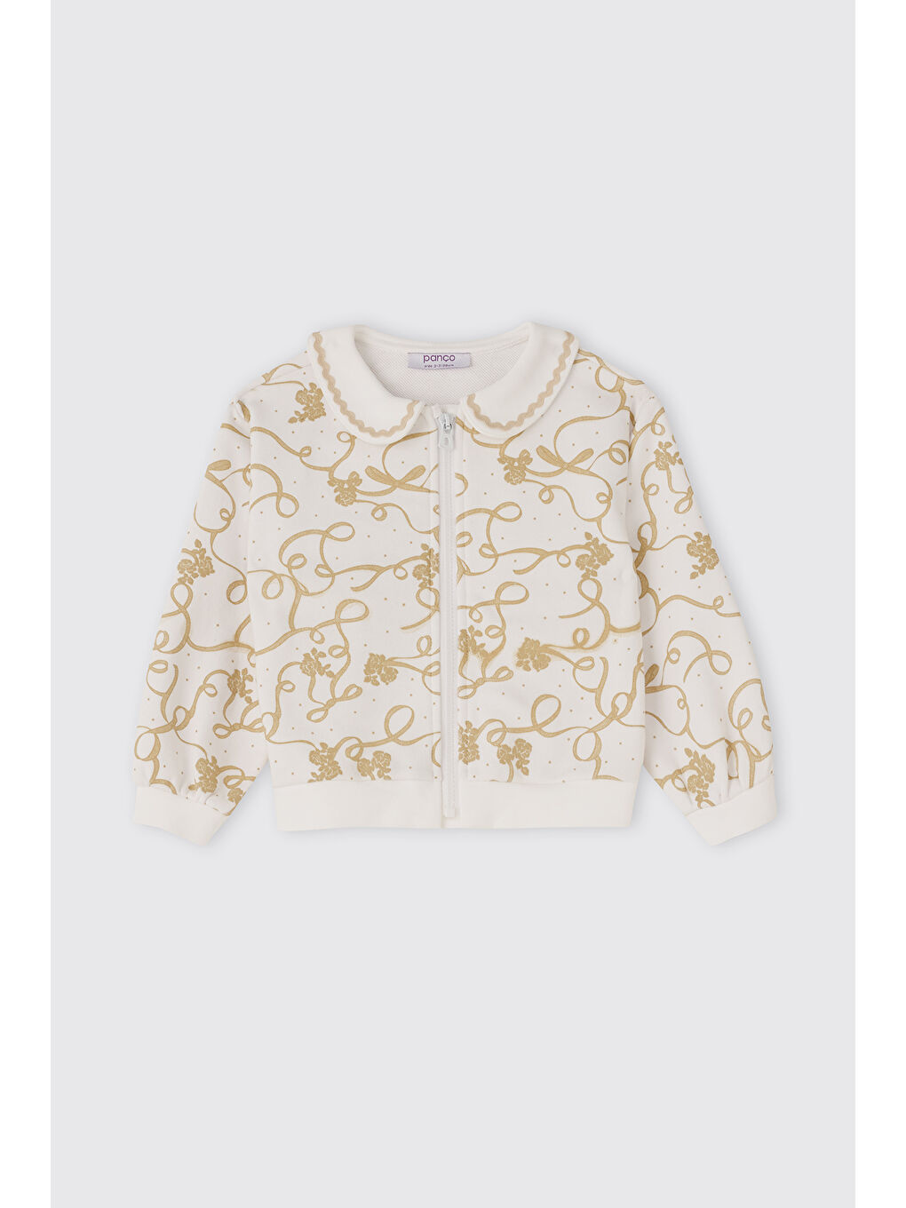 Kız Bebek Fermuarlı Beyaz Sweatshirt