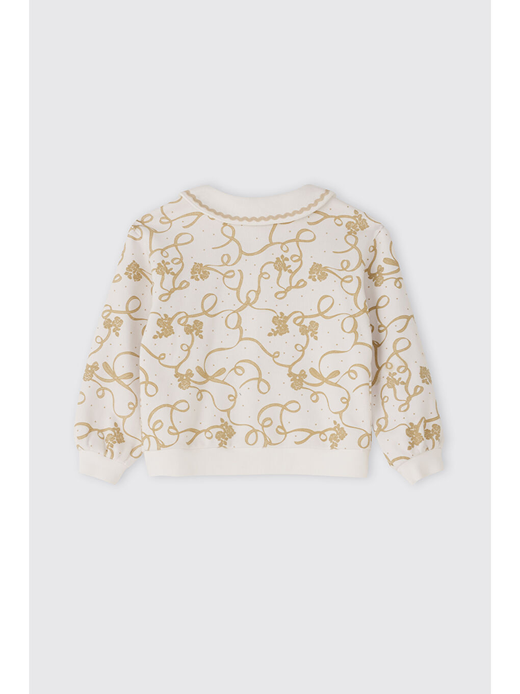 Kız Bebek Fermuarlı Beyaz Sweatshirt-1