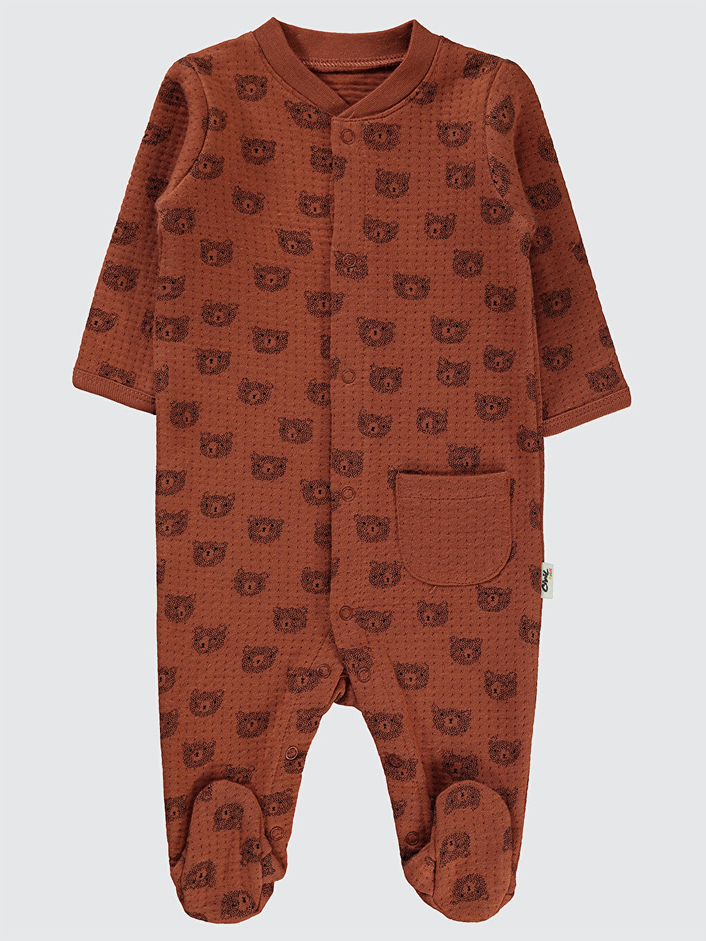Civil Kahverengi Baby Erkek Bebek Patikli Tulum 1-6 Ay Kahve