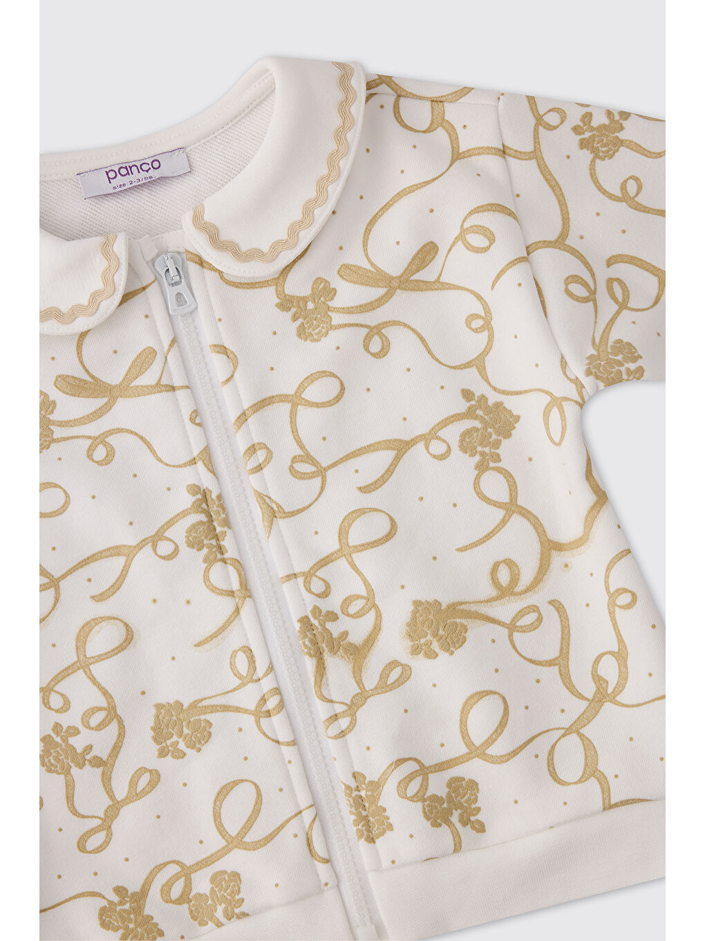 Kız Bebek Fermuarlı Beyaz Sweatshirt-2