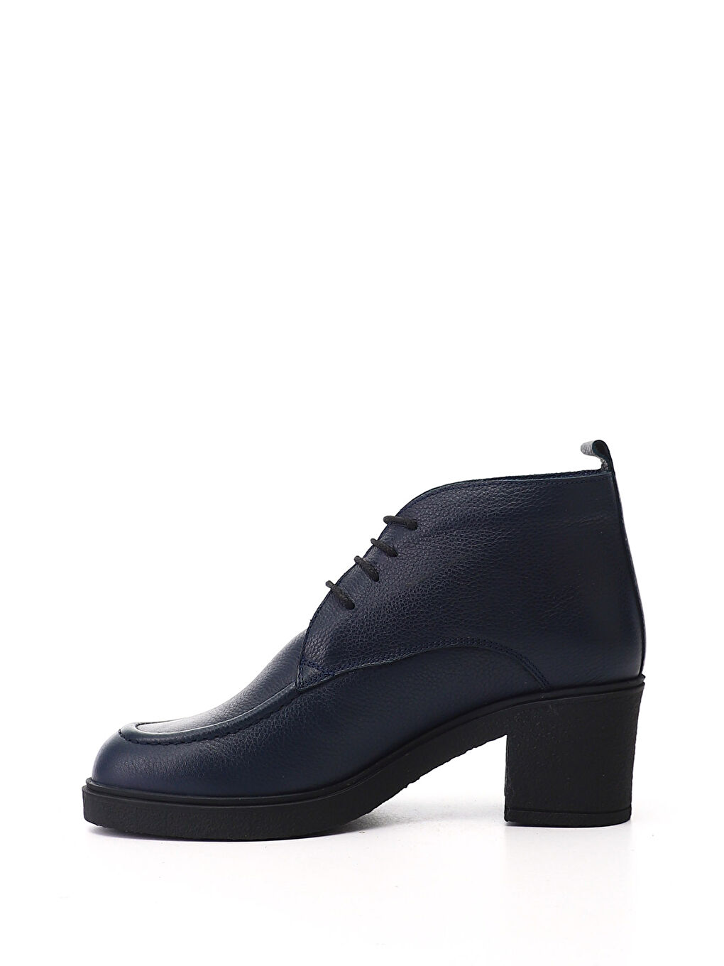Lacivert Kadın LACİVERT Fermuarlı Kalın Topuklu Hakiki Deri Bot-2