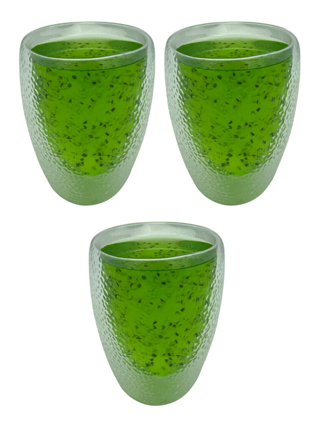 Renksiz Çift Cidarlı 300 ml Cam Kupa Seti 3 Adet 2221