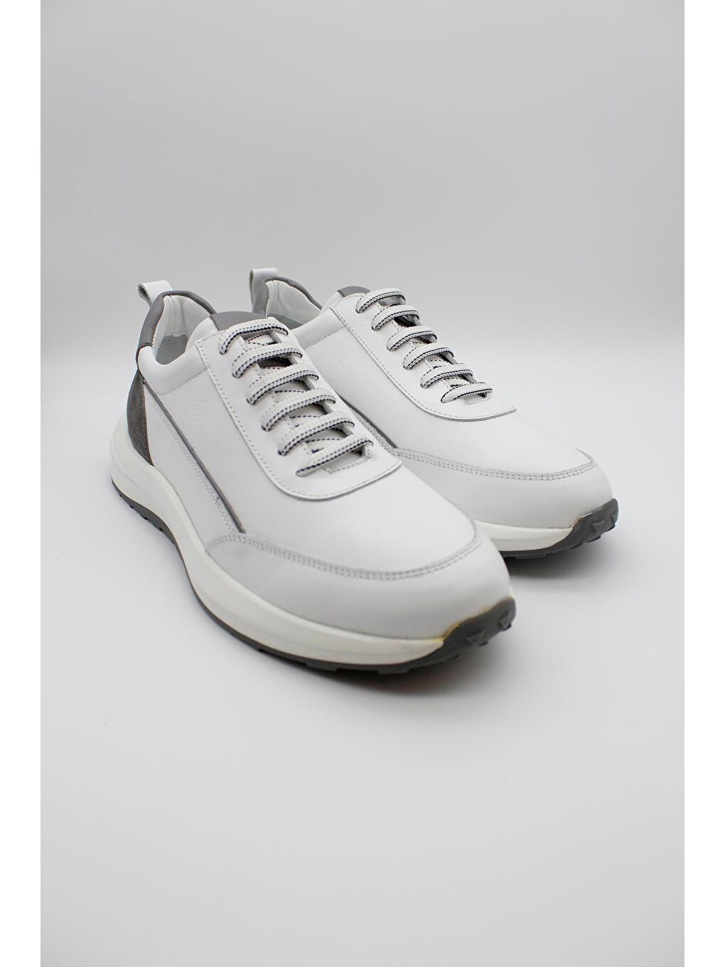 Beyaz Hakiki Deri Analin Eva Taban Bağcıklı Casual Ayakkabı 1033235112-2