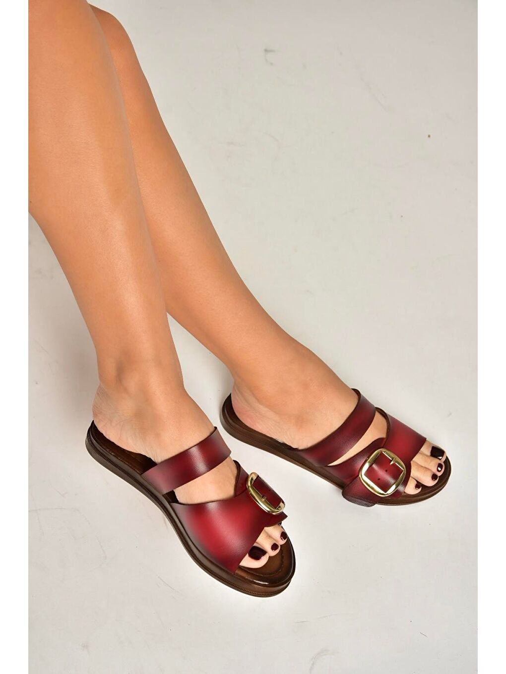 Bordo Kadın Terlik Y390350703-3