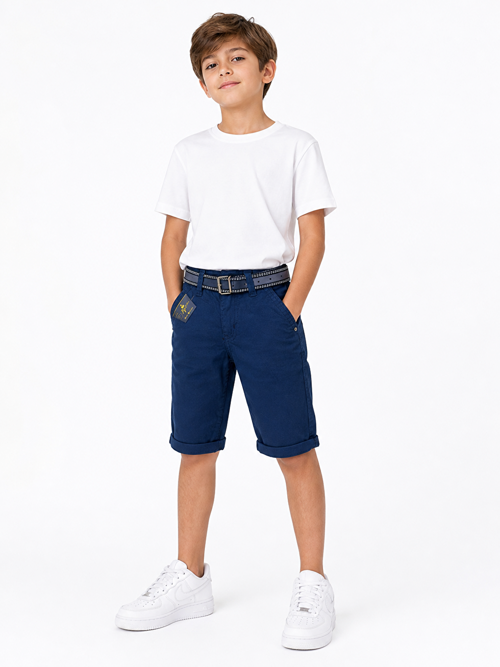 İndigo kids beli ayarlanabilir lastikli erkek çocuk şort