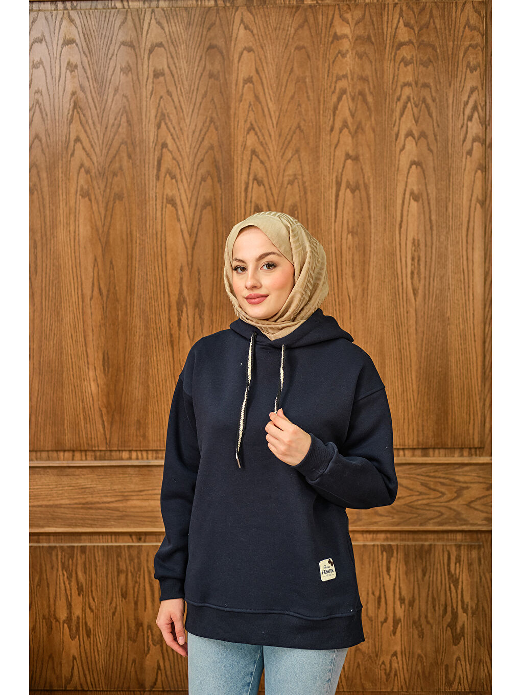 Kadın Arma Detay Sweat Lacivert-1